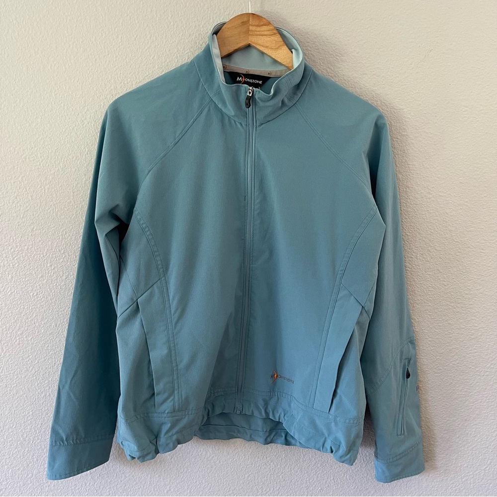 Moonstone Blue Stretch Full Zip Thin Track Jacket Size L